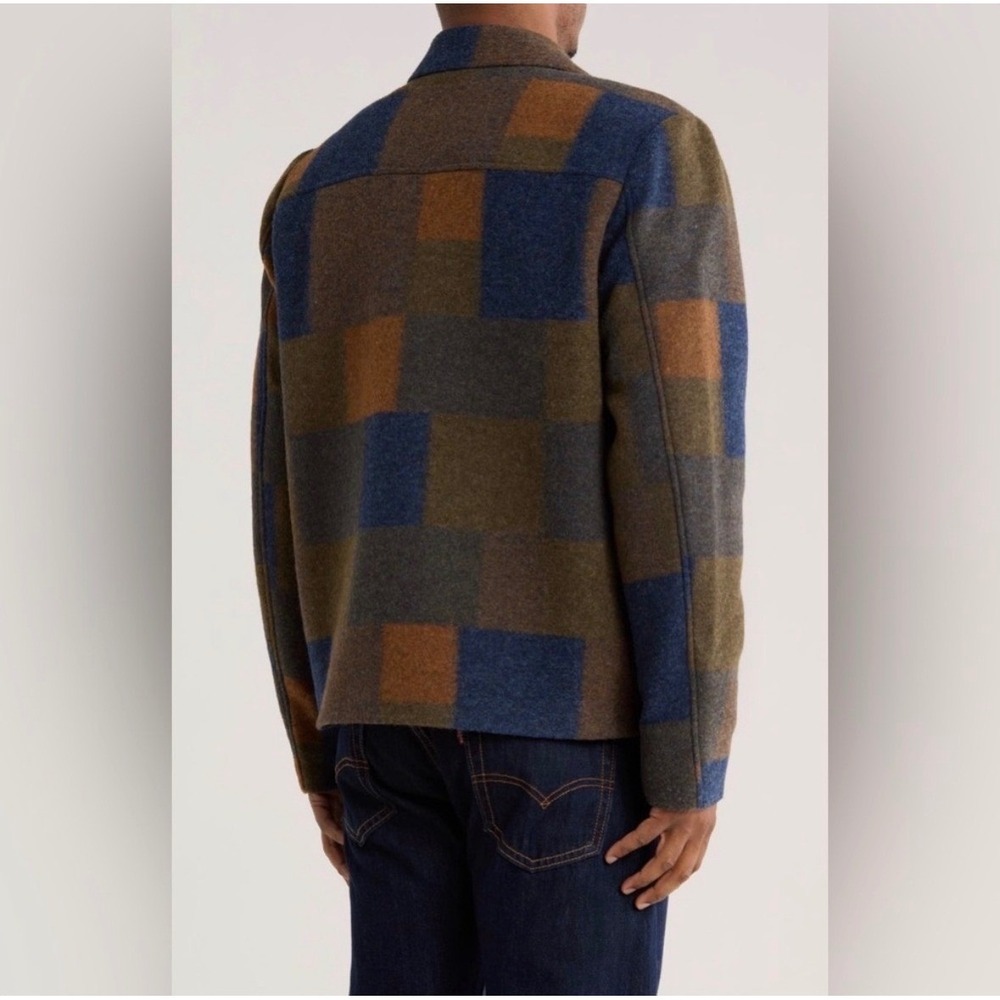 Hunter Elia Boiled Wool Plaid Jacket Small S Zip Up Collared Flap Pocket NWT - Picture 2 of 10